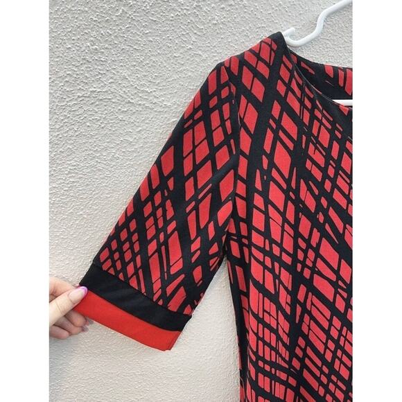 Womens Karin Stevens Dress Size 6 Half Sleeve Red and Black - Picture 4 of 12